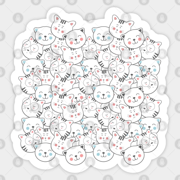 Cute Kawaii Cats Sticker by CraftyCatz